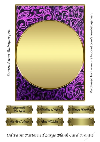 Oil Paint Patterned Blank Card Front 2