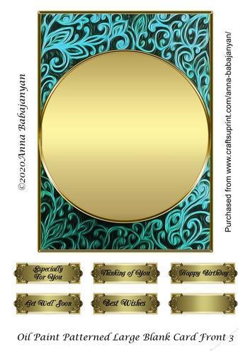 Oil Paint Patterned Blank Card Front 3