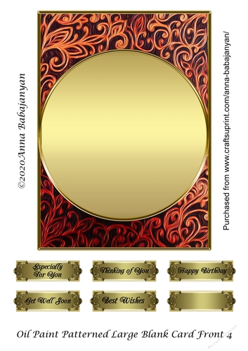Oil Paint Patterned Blank Card Front 4