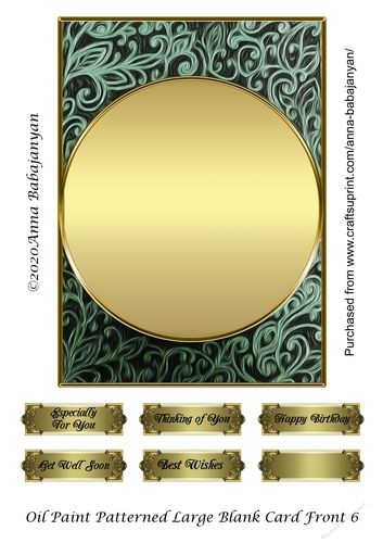 Oil Paint Patterned Blank Card Front 6