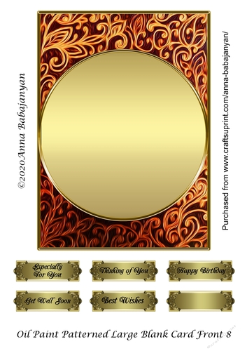 Oil Paint Patterned Blank Card Front 8