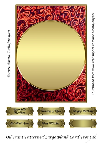 Oil Paint Patterned Blank Card Front 10