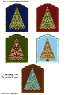 Christmas Tree Tags/ Mini Toppers