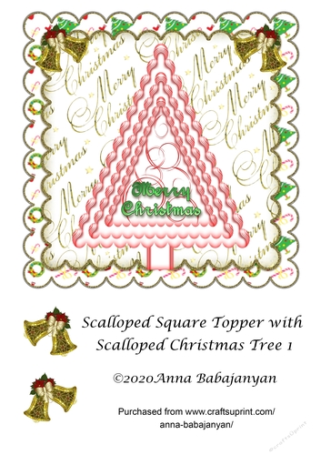 Scalloped Square Topper with Scalloped Christmas Tree 1