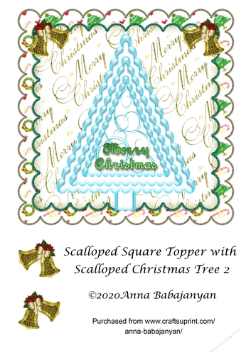 Scalloped Square Topper with Scalloped Christmas Tree 2