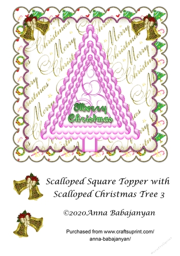 Scalloped Square Topper with Scalloped Christmas Tree 3