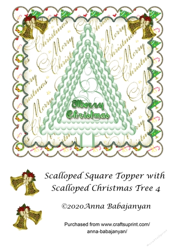 Scalloped Square Topper with Scalloped Christmas Tree 4