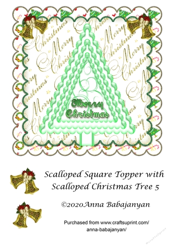 Scalloped Square Topper with Scalloped Christmas Tree 5