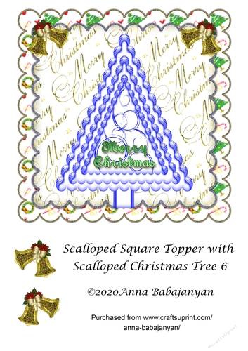 Scalloped Square Topper with Scalloped Christmas Tree 6