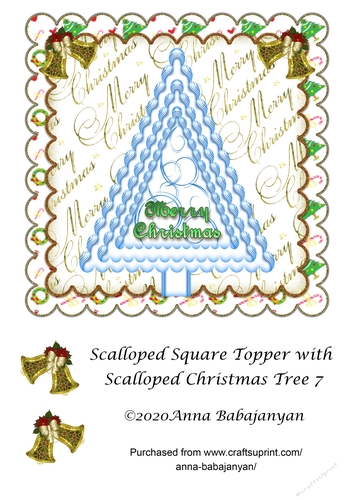 Scalloped Square Topper with Scalloped Christmas Tree 7