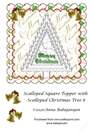 Scalloped Square Topper with Scalloped Christmas Tree 8