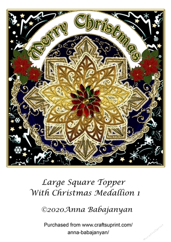 Large Square Topper With Christmas Medallion 1