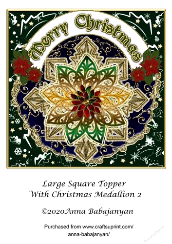 Large Square Topper With Christmas Medallion 2