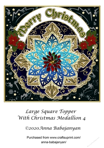 Large Square Topper With Christmas Medallion 4