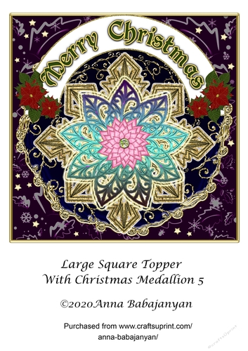 Large Square Topper With Christmas Medallion 5