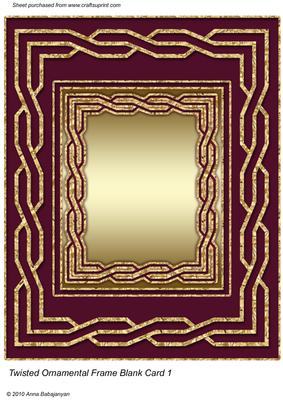Twisted Ornamental Frame Blank Card 1