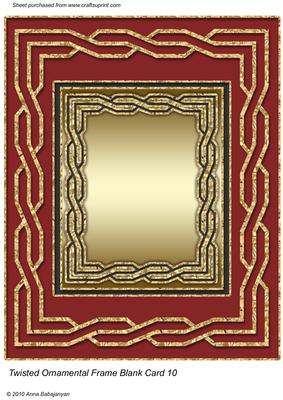 Twisted Ornamental Frame Blank Card 10