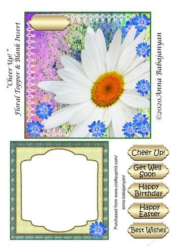 Cheer Up Floral Topper & Blank Insert