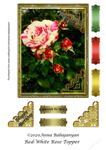 Red-White Rose Topper