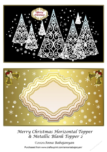 Merry Christmas Horizontal Topper & Metallic Blank Topper 2