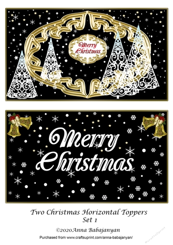 Two Christmas Horizontal Toppers Set 1