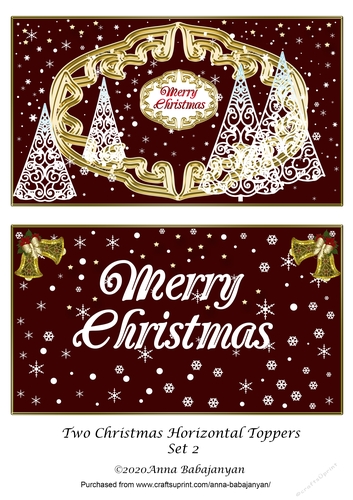 Two Christmas Horizontal Toppers Set 2