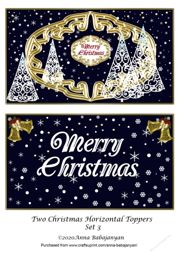 Two Christmas Horizontal Toppers Set 3