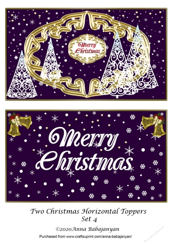 Two Christmas Horizontal Toppers Set 4