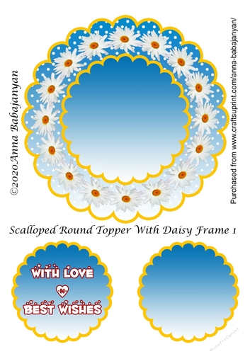 Scalloped Round Topper With Daisy Frame 1
