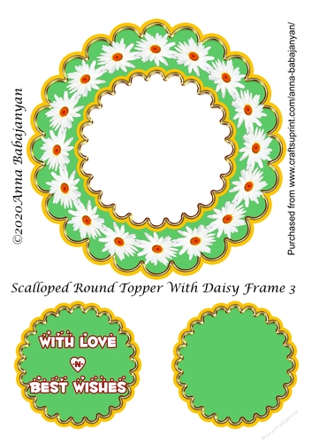 Scalloped Round Topper With Daisy Frame 3
