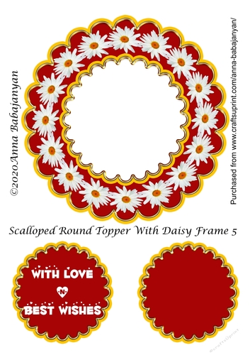Scalloped Round Topper With Daisy Frame 5