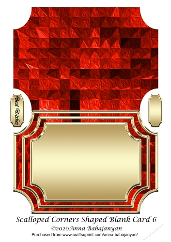 Scalloped Corners Shaped Blank Card 6