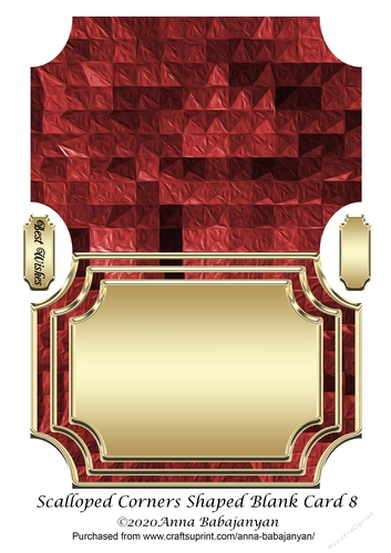 Scalloped Corners Shaped Blank Card 8