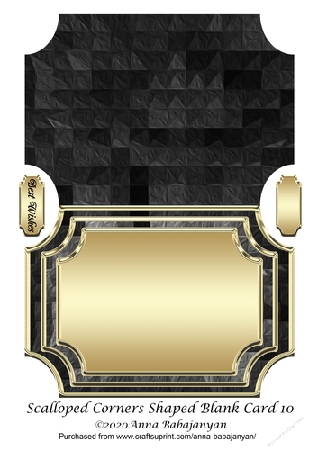 Scalloped Corners Shaped Blank Card 10