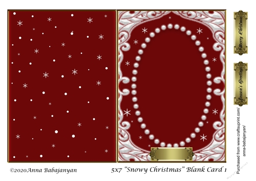5x7 Snowy Christmas Blank Card 1