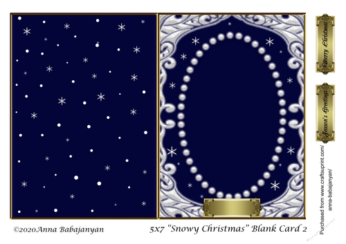 5x7 Snowy Christmas Blank Card 2