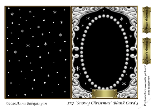 5x7 Snowy Christmas Blank Card 3