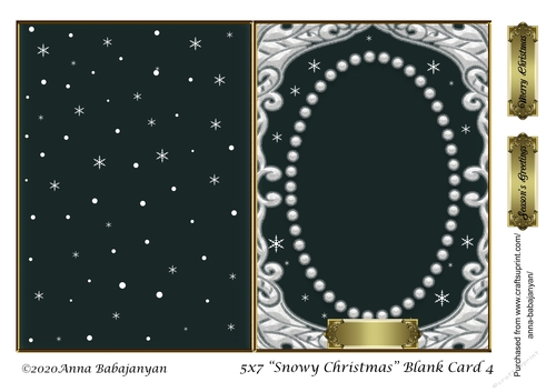 5x7 Snowy Christmas Blank Card 4