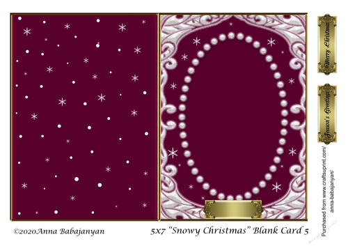 5x7 Snowy Christmas Blank Card 5
