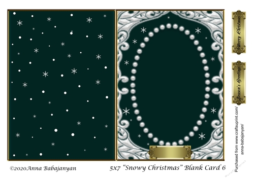 5x7 Snowy Christmas Blank Card 6