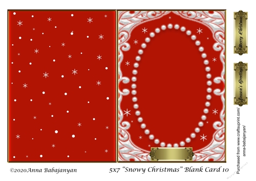 5x7 Snowy Christmas Blank Card 10