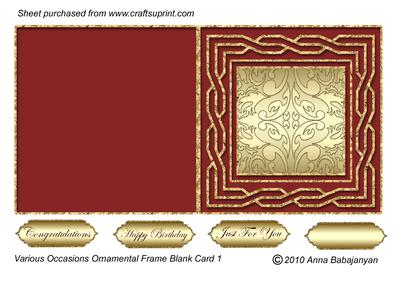 Various Occasions Ornamental Frame Blank Card 1