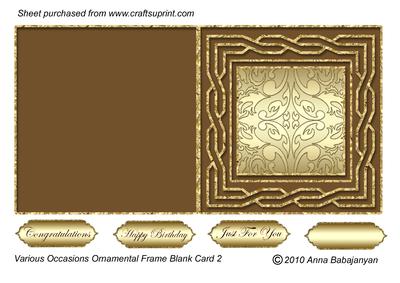 Various Occasions Ornamental Frame Blank Card 2