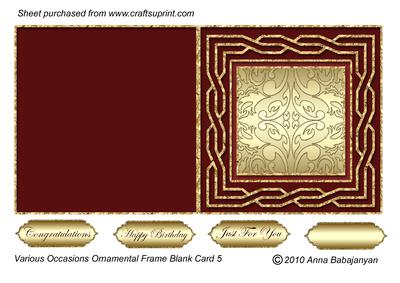 Various Occasions Ornamental Frame Blank Card 5
