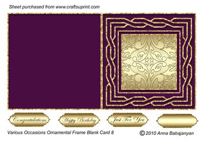 Various Occasions Ornamental Frame Blank Card 8