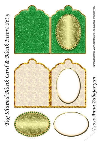 Tag Shaped Blank Card & Blank Insert Set 3