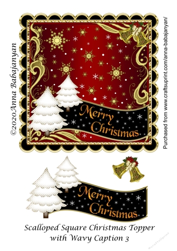 Scalloped Square Christmas Topper with Wavy Caption 3