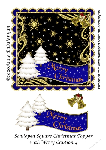 Scalloped Square Christmas Topper with Wavy Caption 4