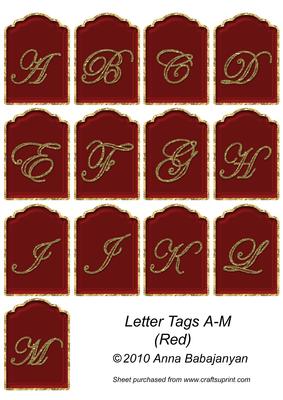 Letter Tags a - m (red)