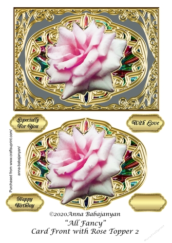 All Fancy Card Front with Rose Topper 2